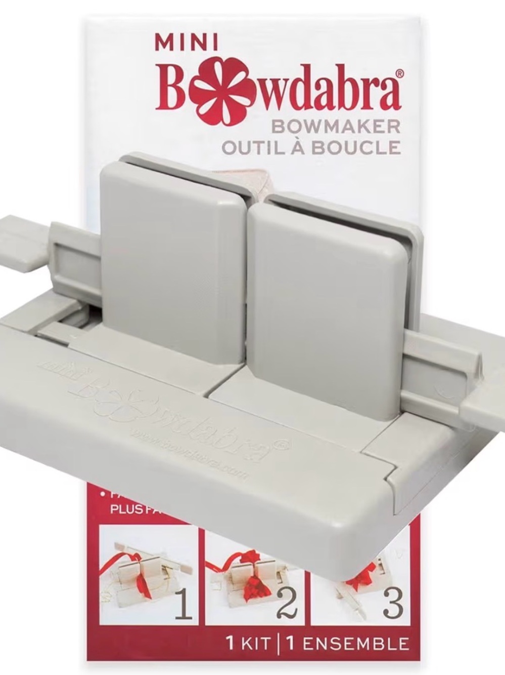 Mini Bowdabra Bow Maker including measuring tool.